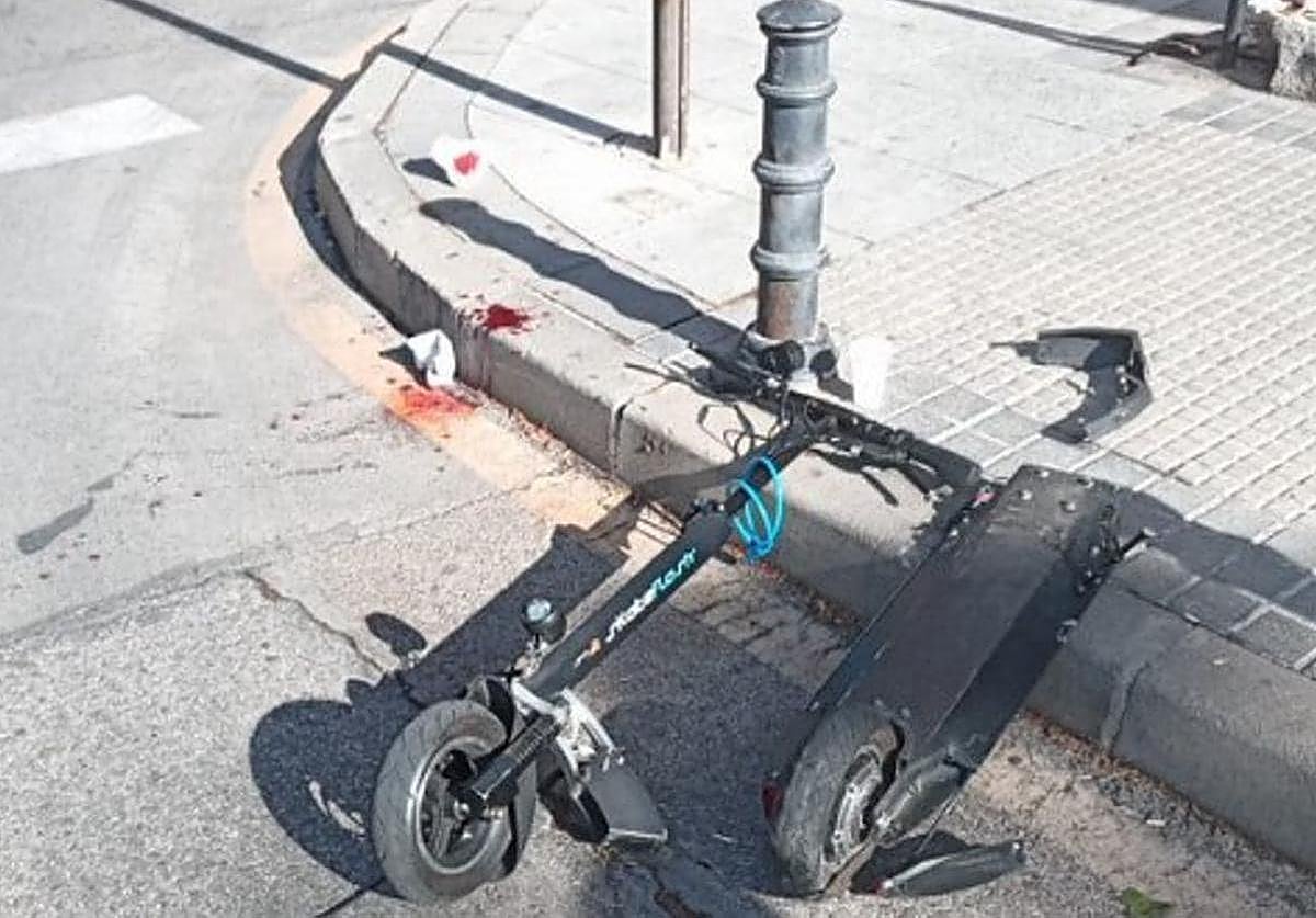 Imagen de un accidente de patineta.