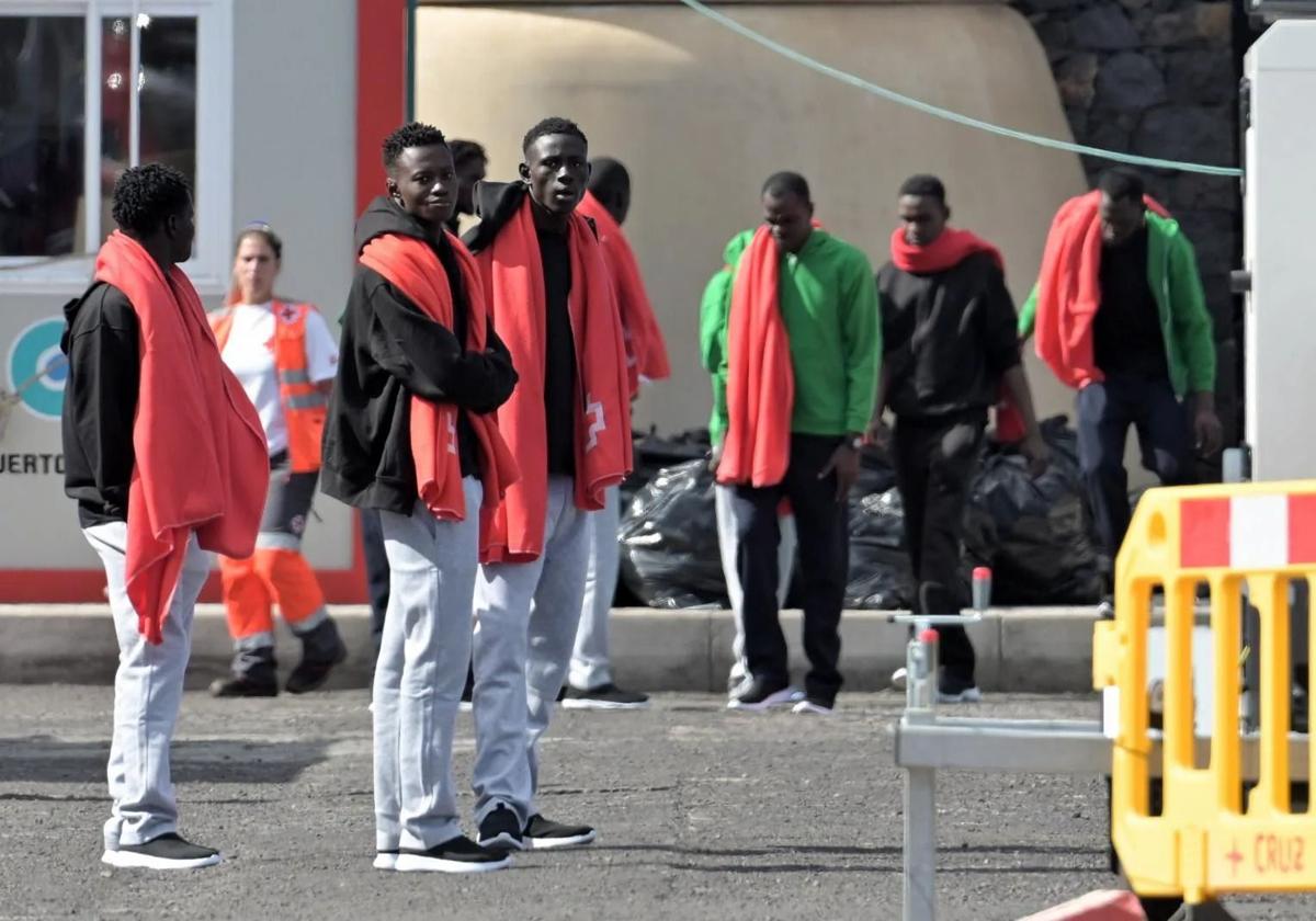 Llegada de migrantes al sur de El Hierro este viernes.