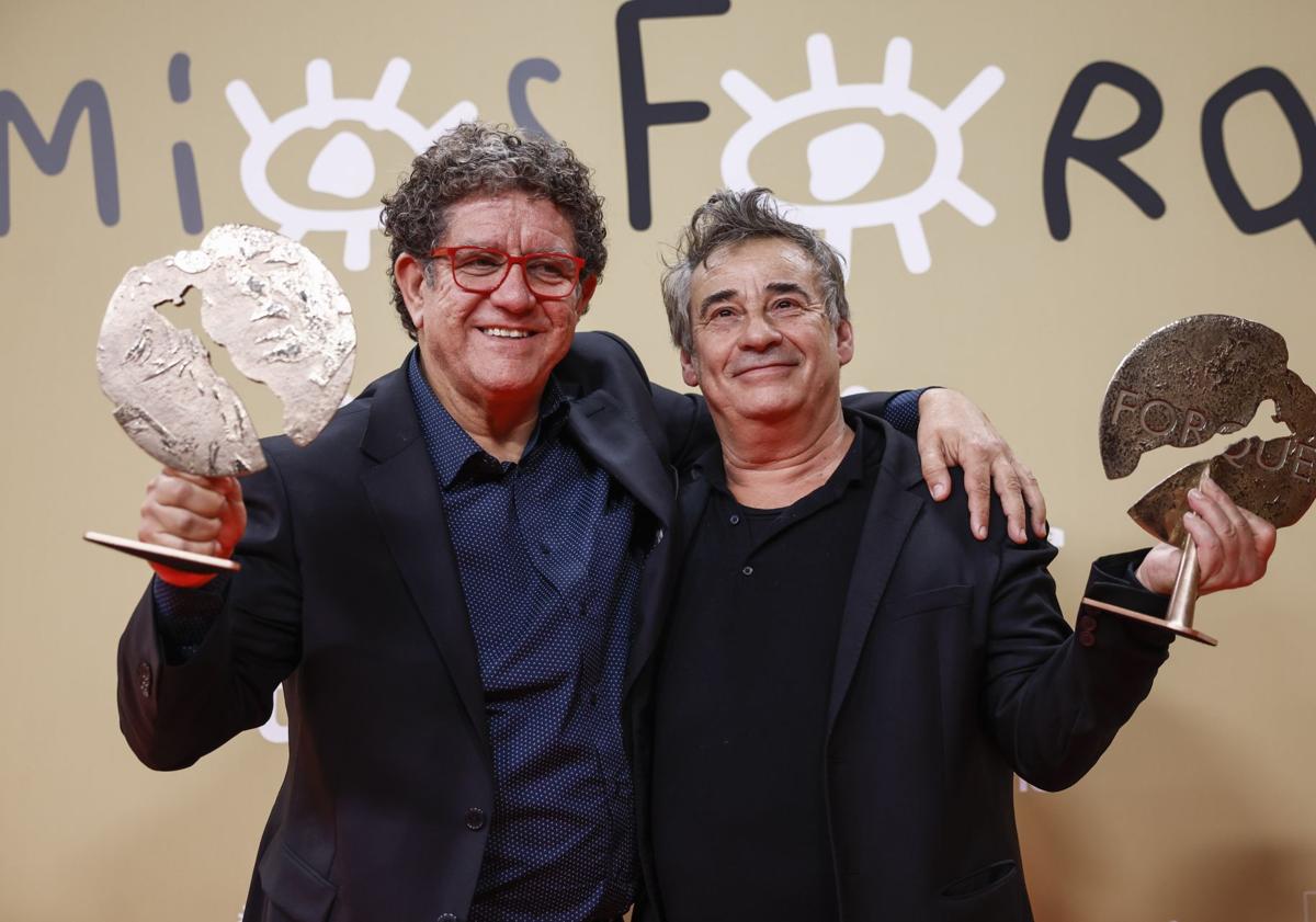 Imagen principal - Pedro Casablanc, Eduard Fernández, Nagore Aramburu y Carolina Yuste lograron los premios a las mejores interpretaciones en cine y series.