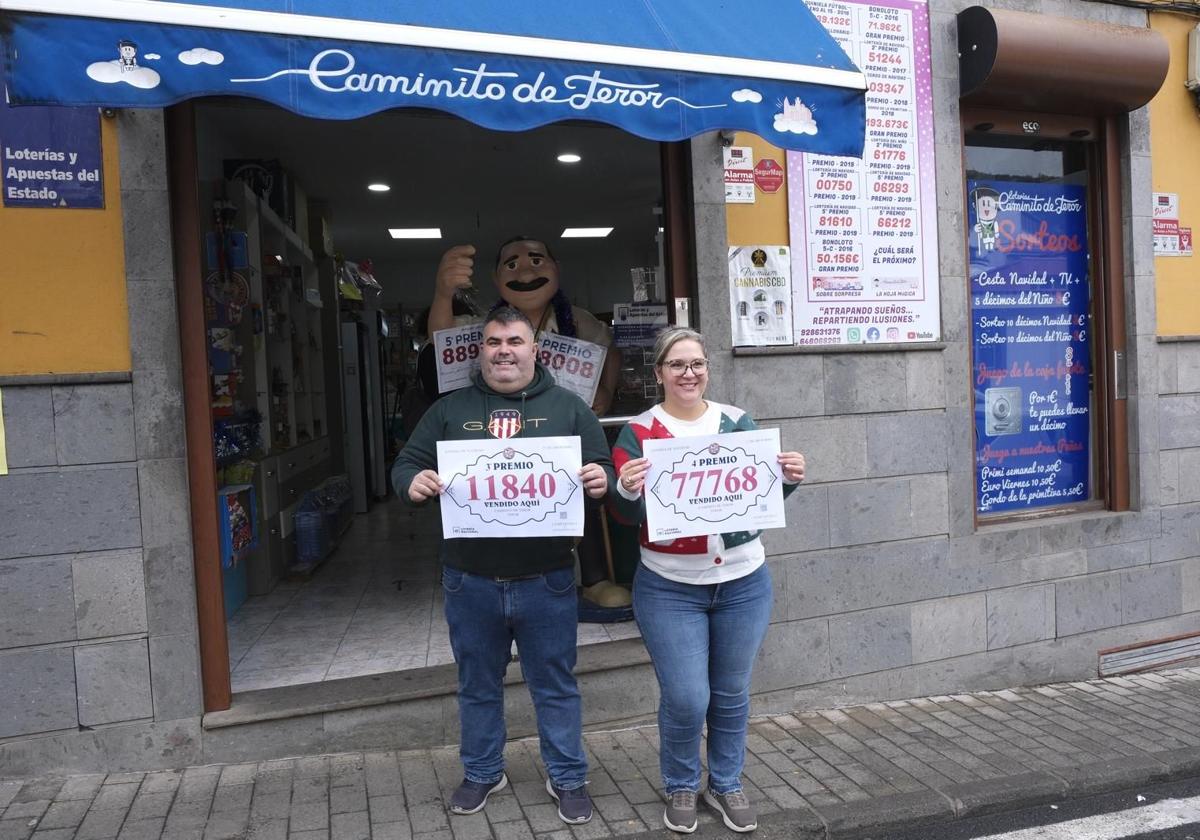 Premios en Caminito de Teror en el Sorteo de Navidad de 2024.