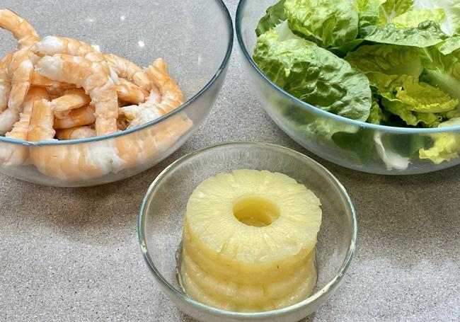 Mise en place con los 3 ingredientes