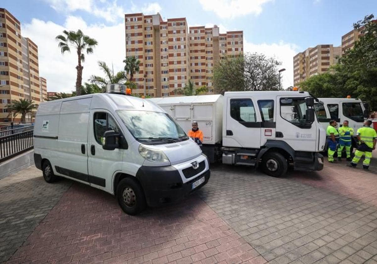 Vehículos de la flota del Servicio Municipal de Limpieza de Las Palmas de Gran Canaria.