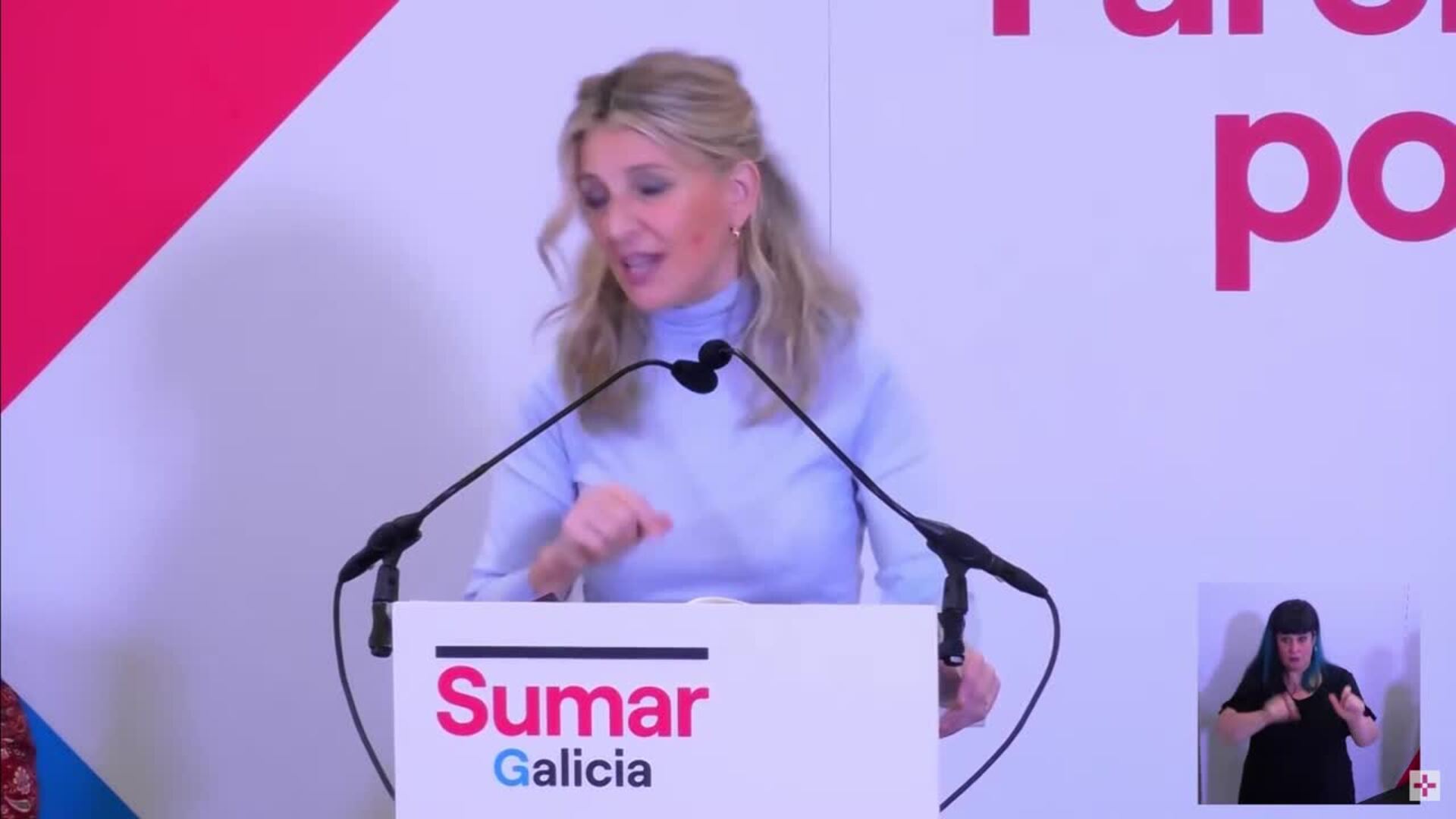 Díaz enfatiza las diferencias de Sumar con BNG y PSOE para atraer a los indecisos