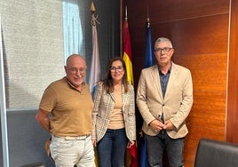 Francisco Barreto, Lola Padrón y Francisco Elías Martín, durante la reunión del pasado miércoles.