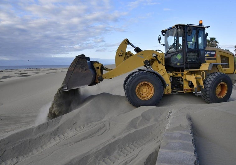 En dos meses acabará el trasvase de arena en las Dunas de Maspalomas