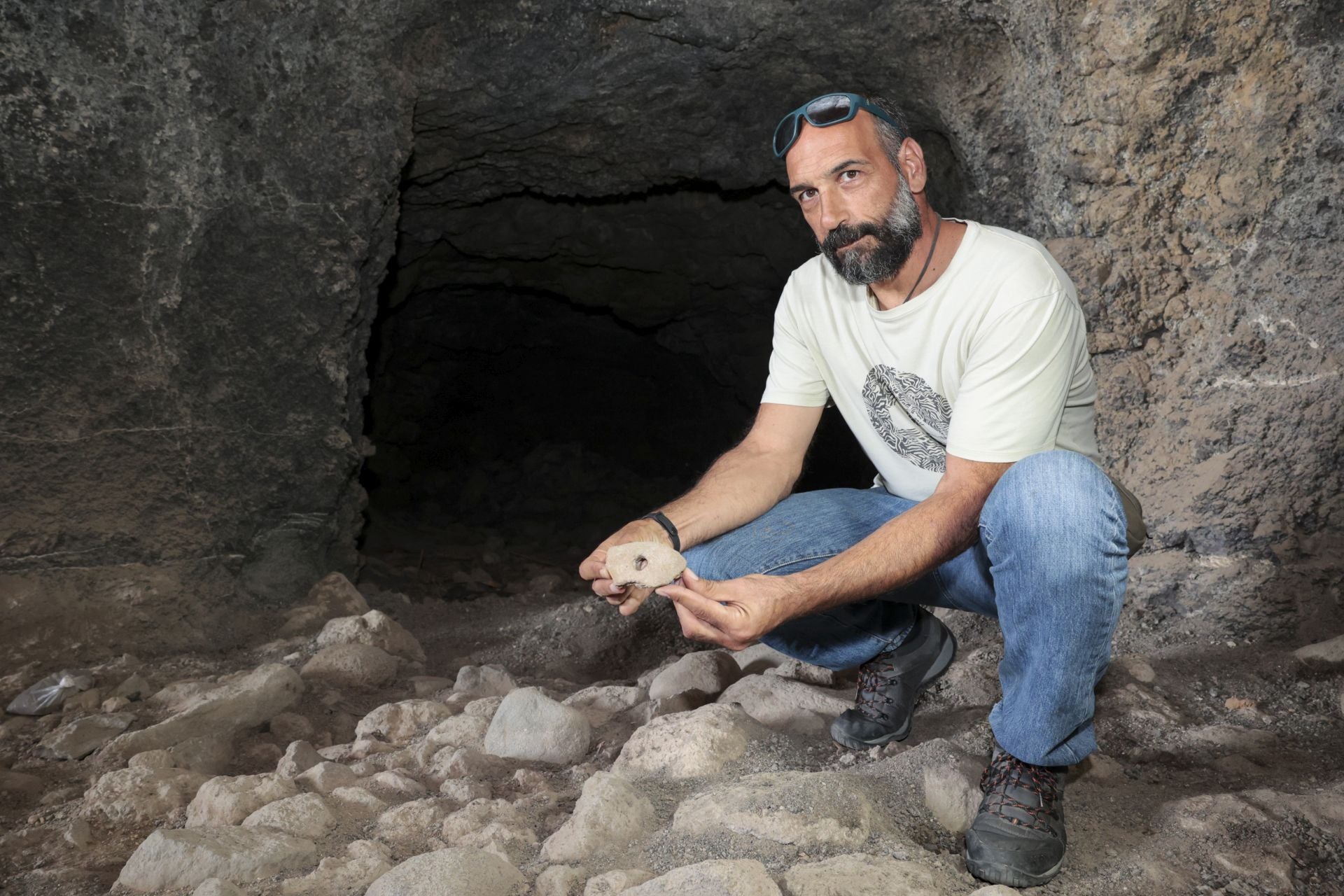 Bentejuí Motas, en las cuevas de Malverde.