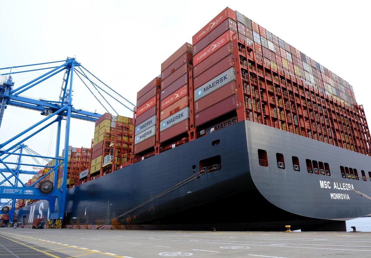 El buque 'MSC Allegra', que estuvo en el puerto de Las Palmas hace unos días y marcó un hito al ser el mayor que entra en el muelle de la capital.