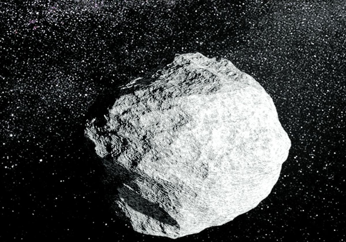 Recreación de un asteroide similar al 2024 YR4 que podría impactar con la Tierra en diciembre de 2032.