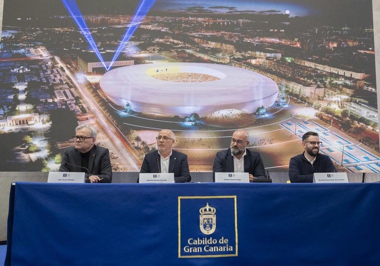 Imagen de la presentación de la propuesta ganadora para el futuro estadio mundialista de Gran Canaria.