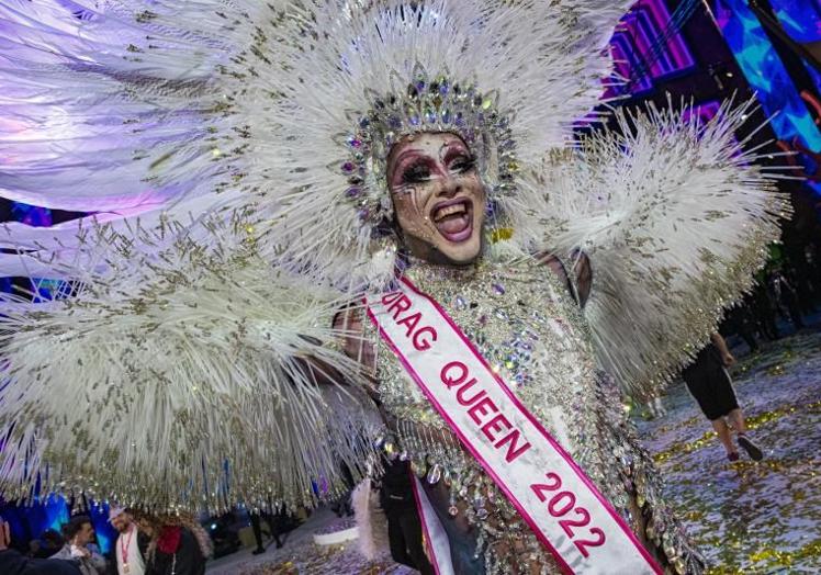 Drag Vulcano en la gala de 2022 en la que se erigió como ganador.