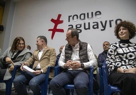 Ingrid Navarro, Teodoro Sosa, Óscar Hernández y Mari Luz Rodríguez, el pasado lunes en Agüimes.