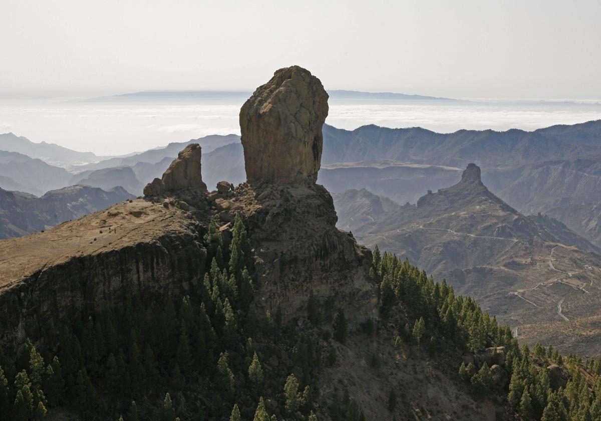 Vista aérea del Roque Nublo.