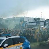 El recibimiento al Granca antes del inicio del choque ante el Madrid, en imágenes