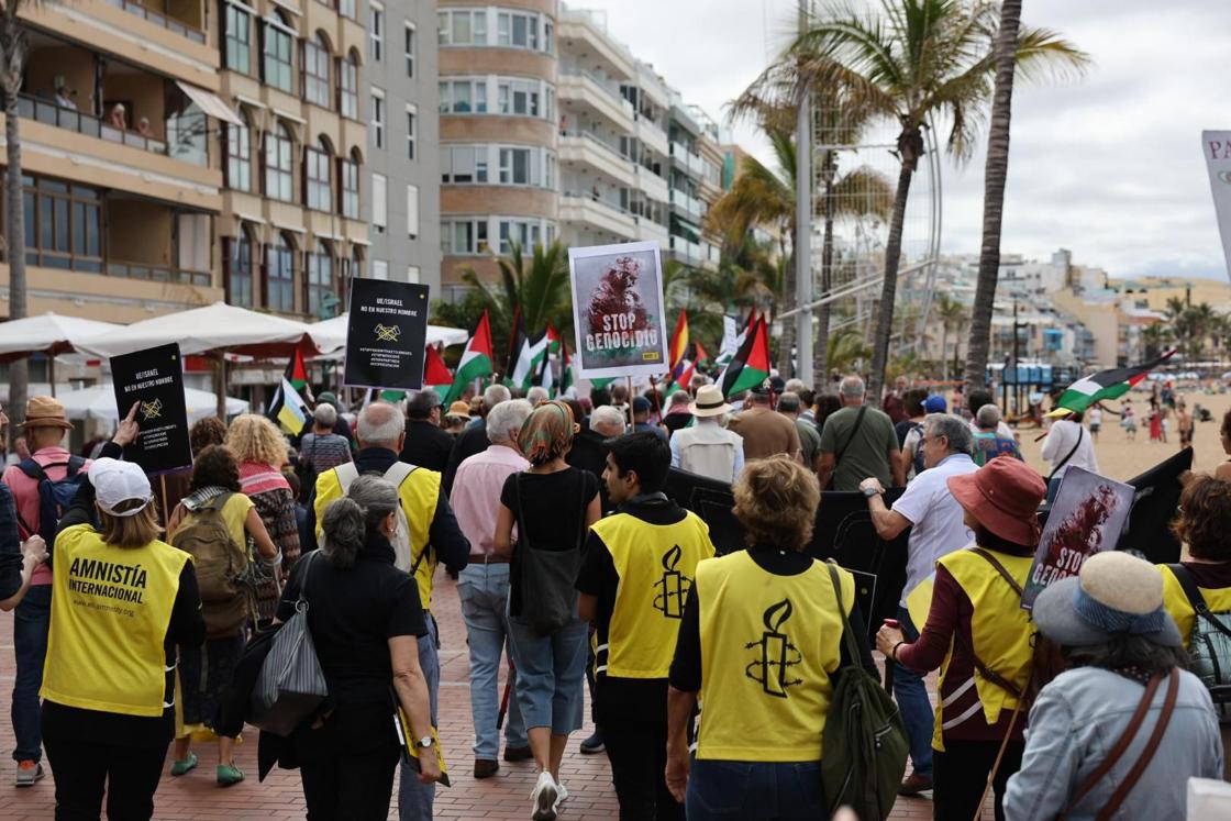 Manifestación contra la guerra, en defensa de la paz y del pueblo palestino