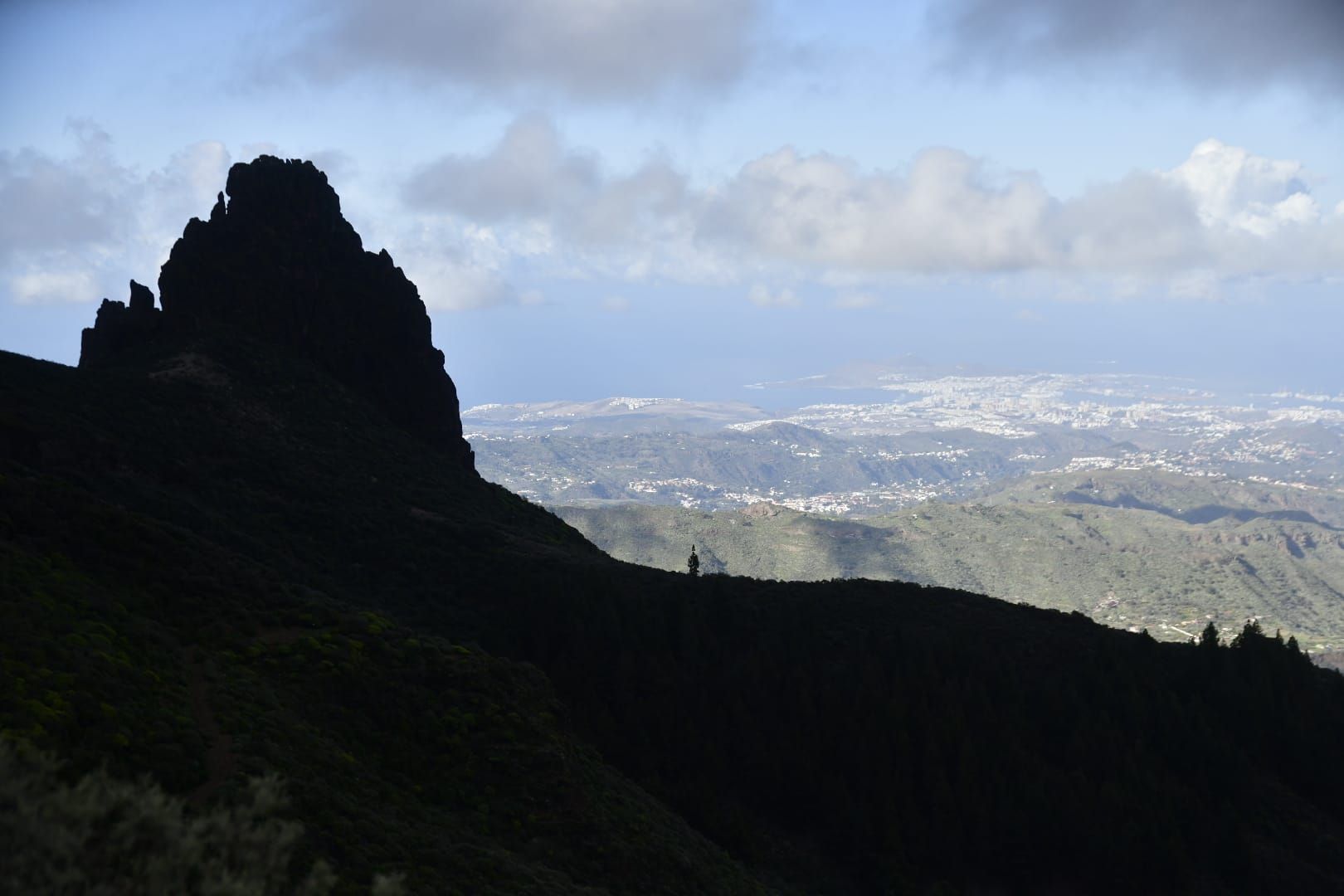 La cumbre de Gran Canaria presenta una fría postal verde