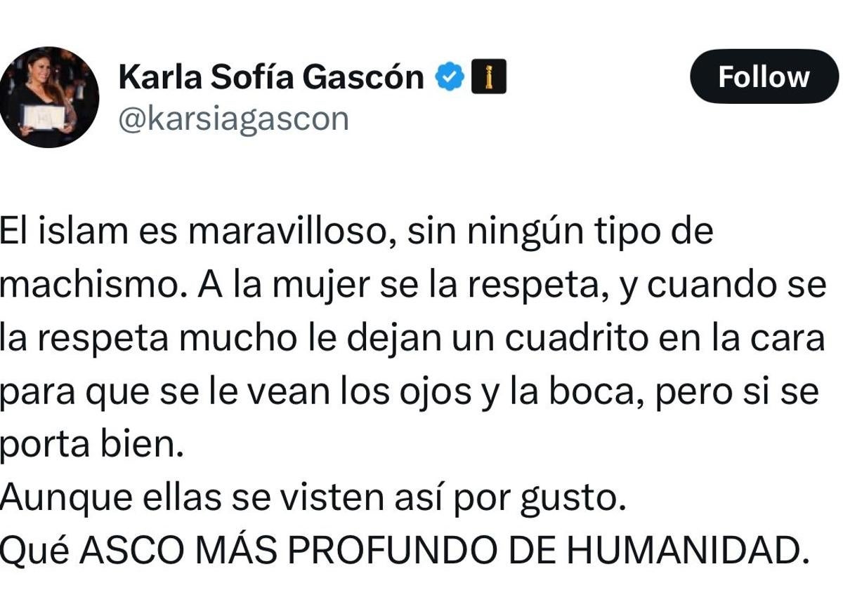 Imagen secundaria 1 - El &#039;zasca&#039; del presentador de los Oscar a Karla Sofía Gascón que se ha hecho viral