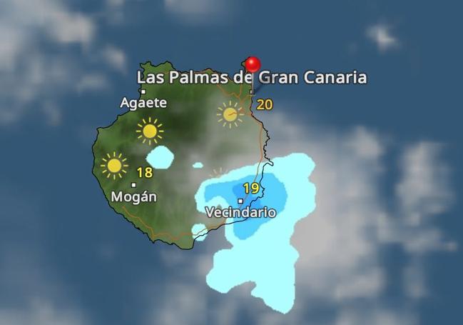 Célula tormentosa sobre el sureste a las 17.00 horas de este miércoles.