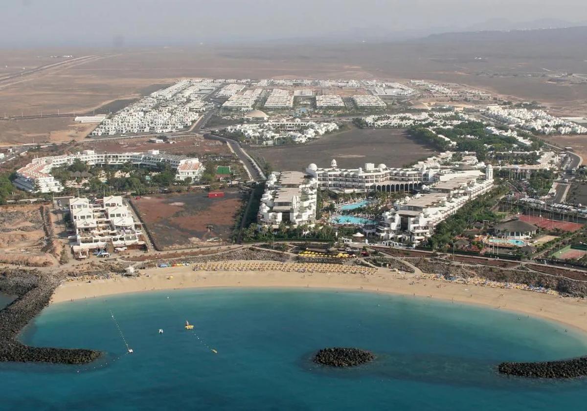 Vista aérea de Playa Blanca.