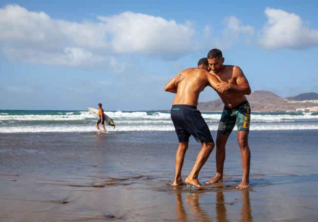 Trabajo al aire libre en Las Canteras.