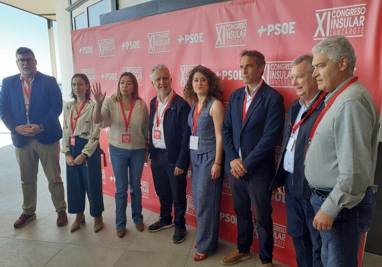 Foto de familia del Congreso Insular del PSOE en Lanzarote celebrado este domingo.