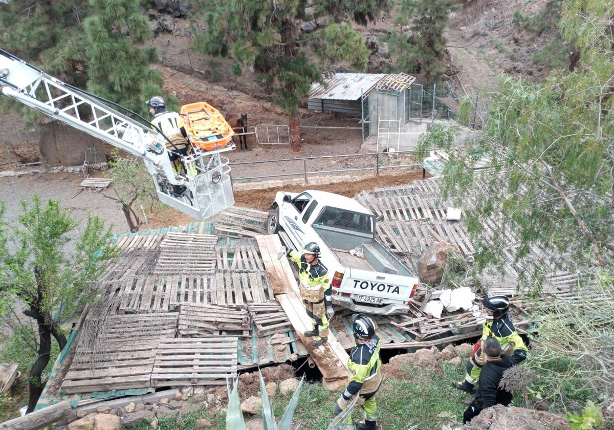 Imagen del coche accidentado.