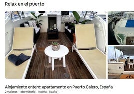 Barco que se oferta como un alojamiento entero.