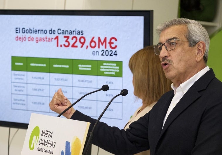 El presidente de NC, Román Rodríguez, este lunes en rueda de prensa.