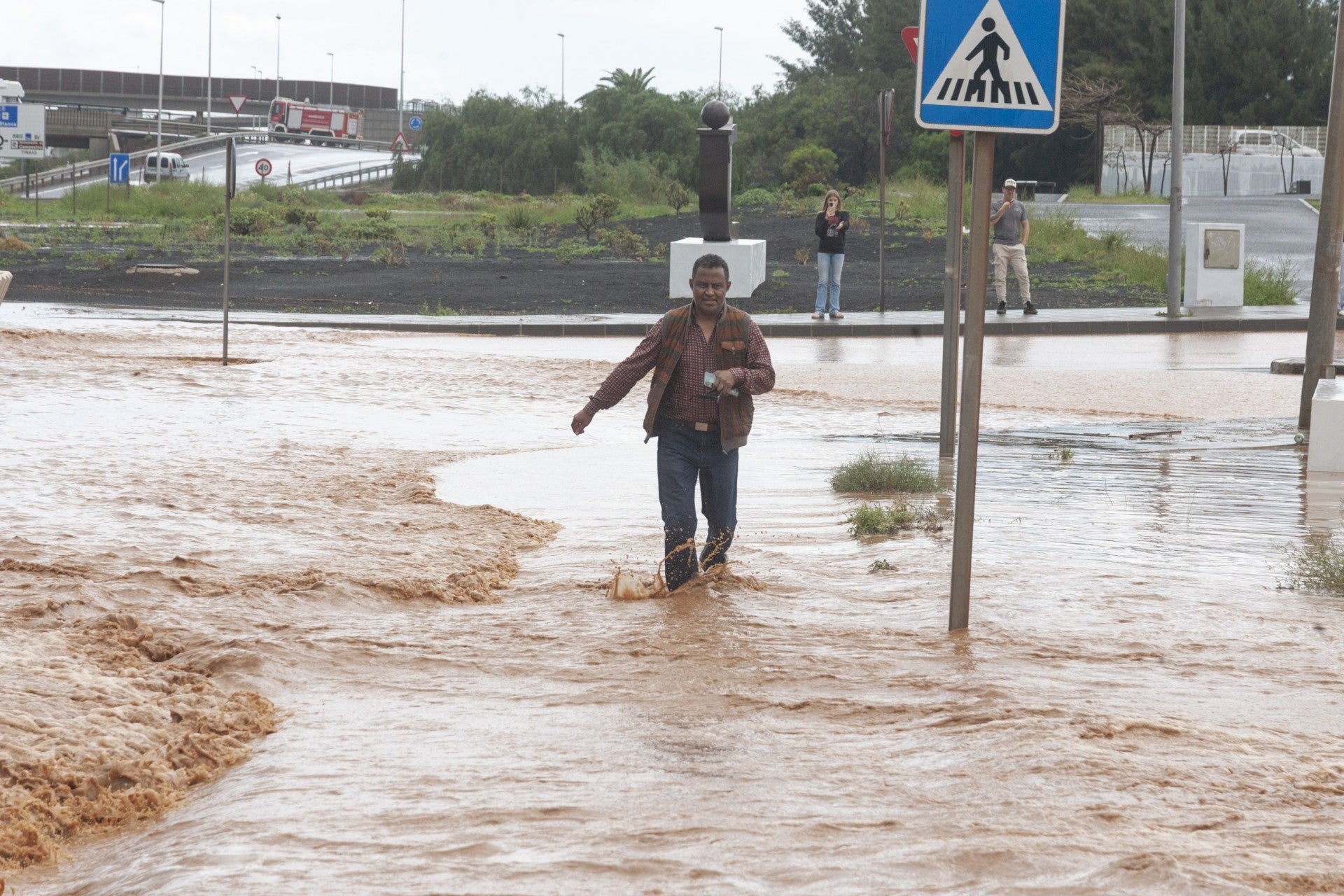 Los efectos de la lluvia en Lanzarote, en imágenes