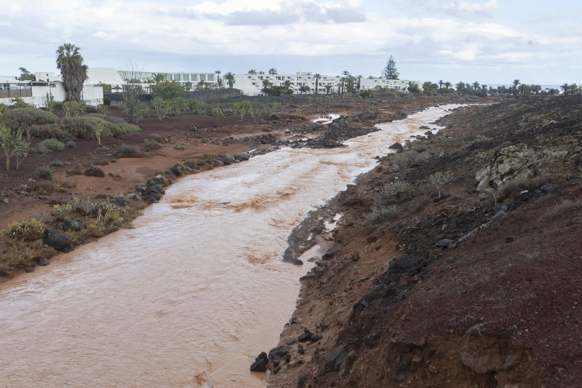 Los efectos de la lluvia en Lanzarote, en imágenes