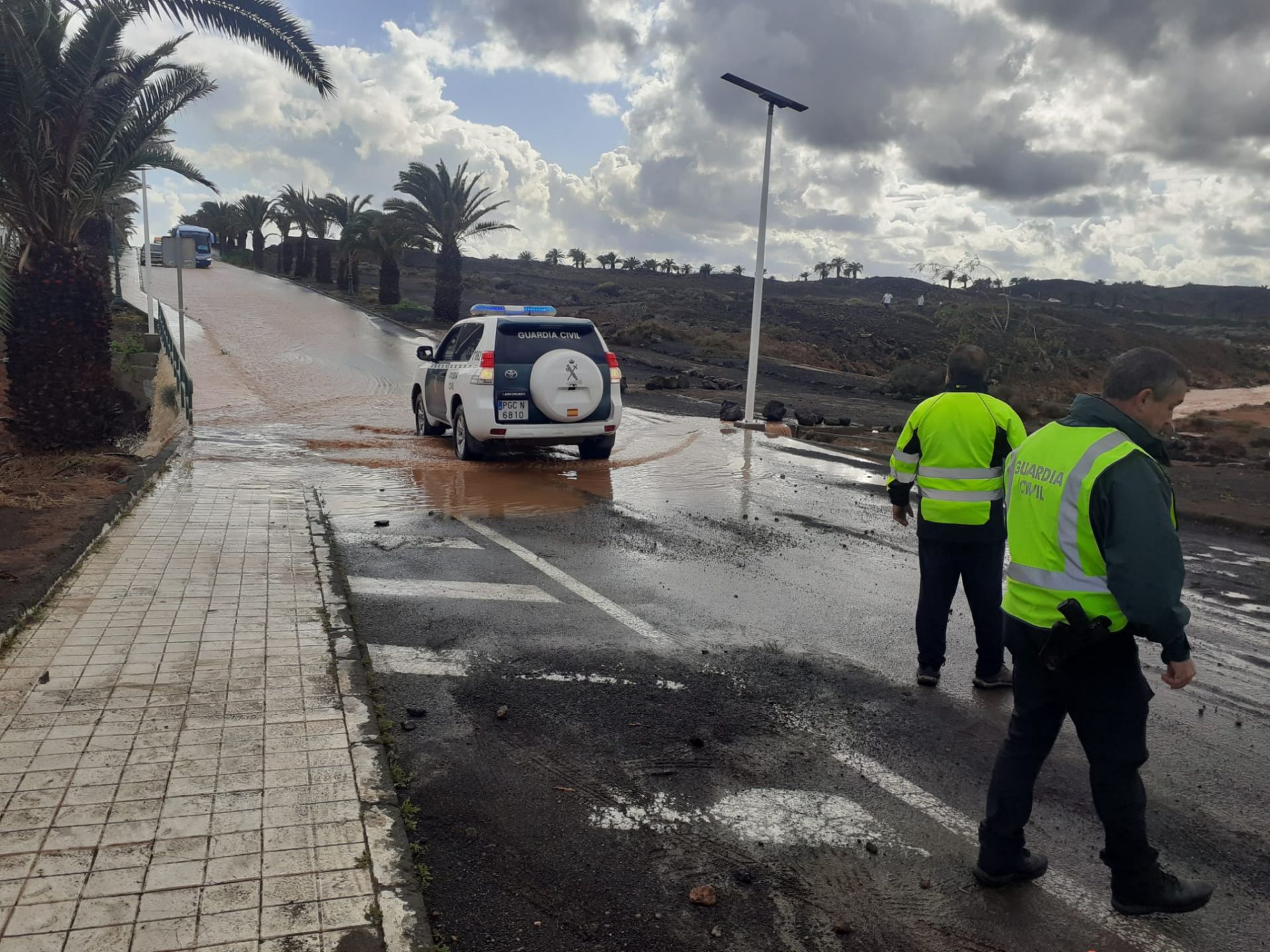 Los efectos de la lluvia en Lanzarote, en imágenes