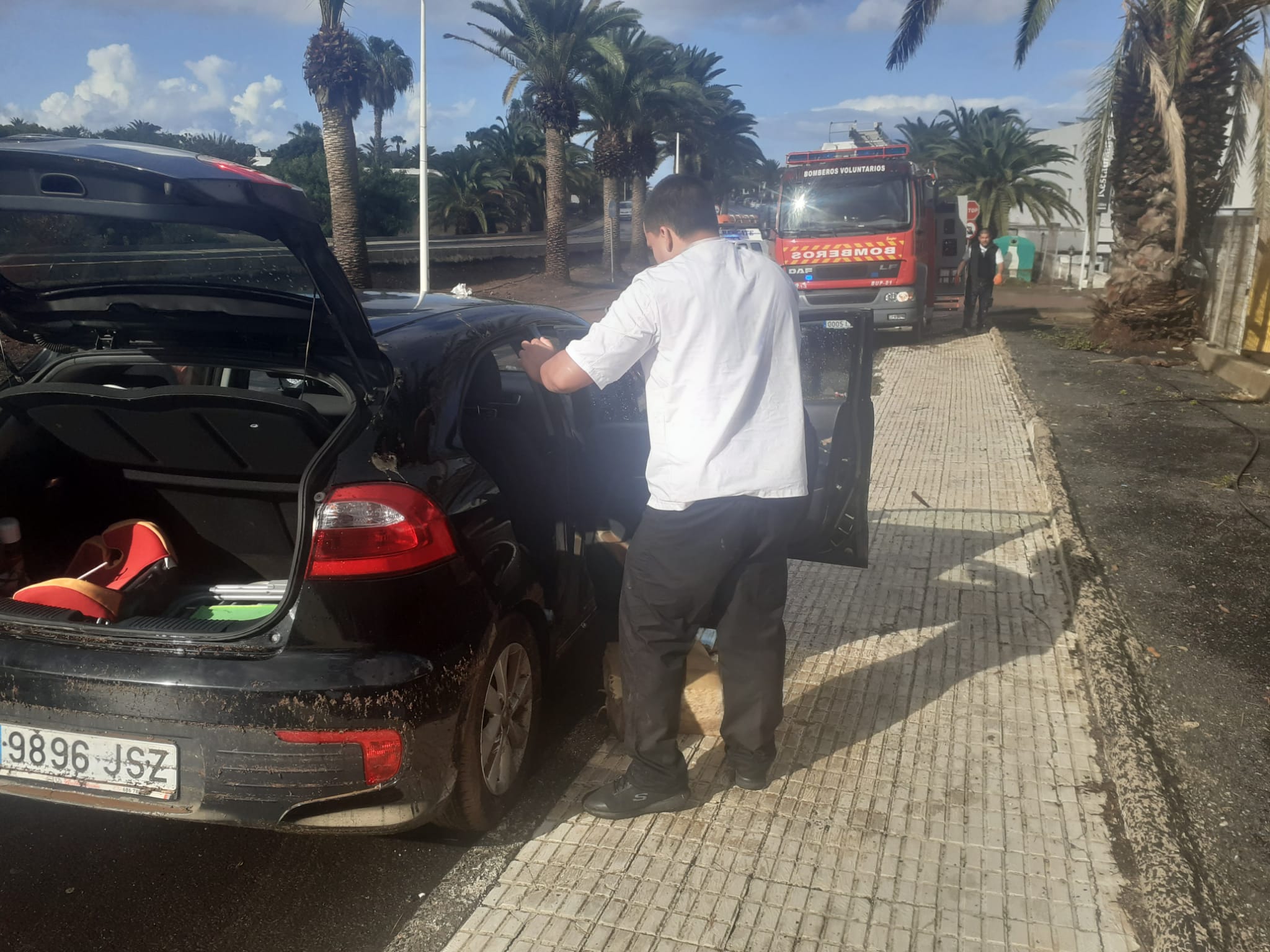 Los efectos de la lluvia en Lanzarote, en imágenes