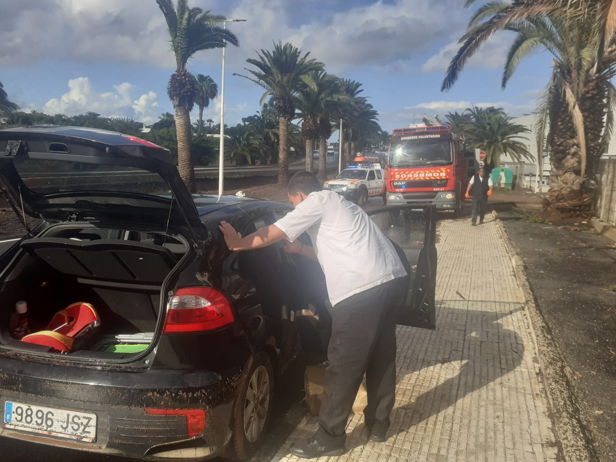 Los efectos de la lluvia en Lanzarote, en imágenes