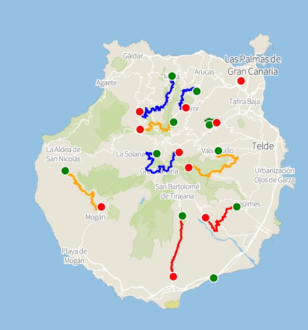 Mapa del Rally Islas Canarias 2025: todos los tramos y horarios