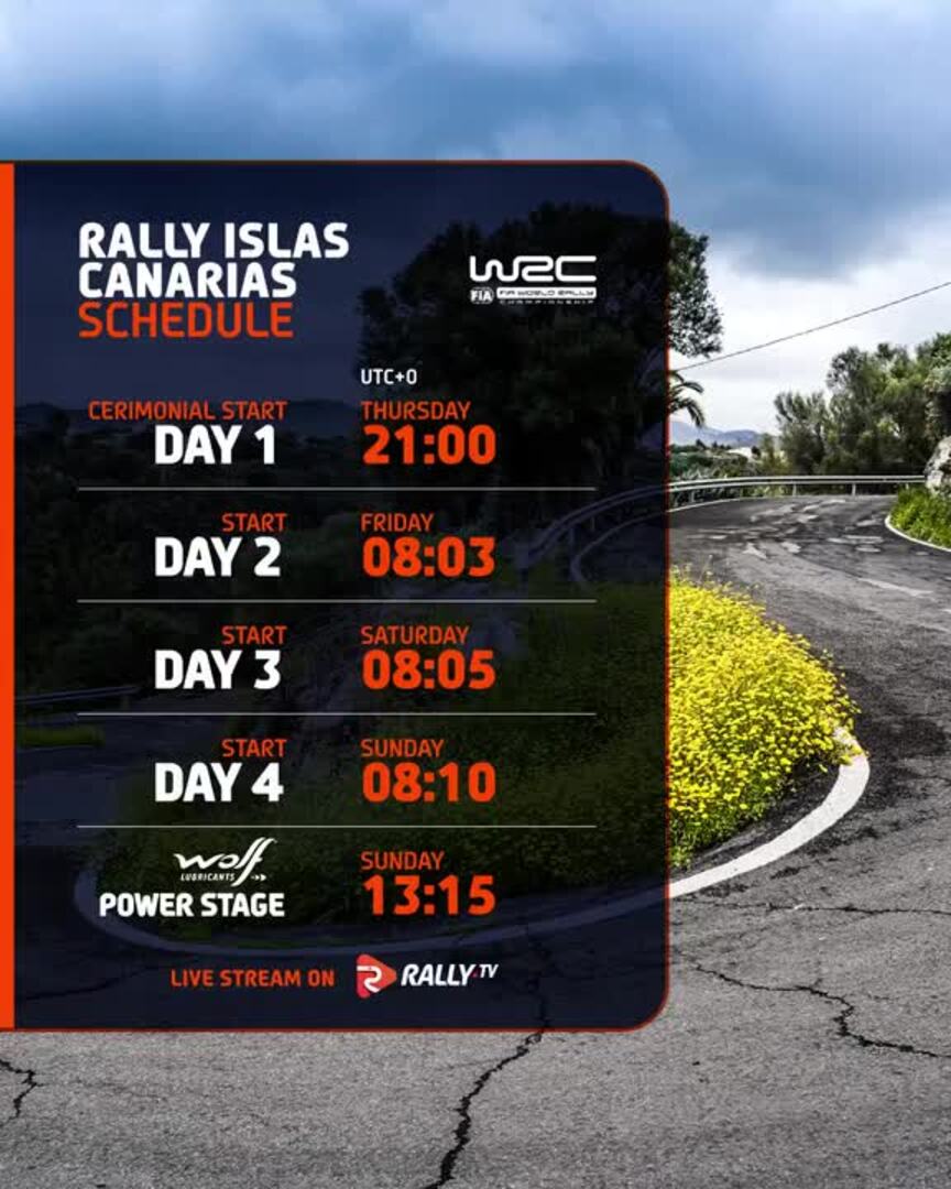 Estos son los horarios del Rally Islas Canarias