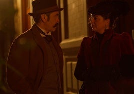 Paco Déniz y Lucía Veiga, como Galdós y Pardo Bazán.
