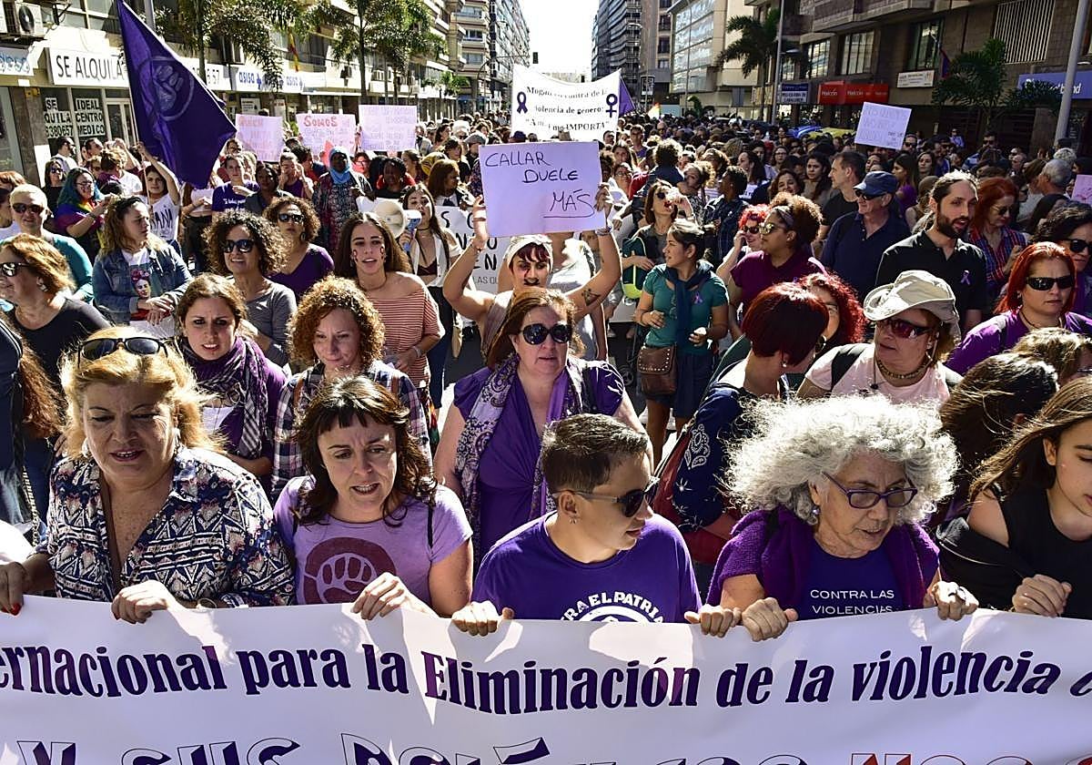 Imagen de la última manifestación contra las violencias machistas del 25N en la capital grancanaria.