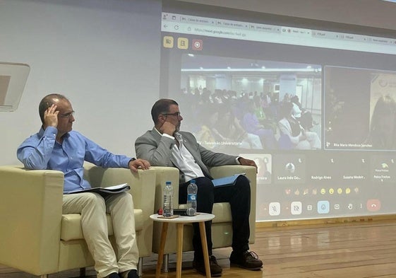 Momento de la intervención telemática de Rita Mendoza.