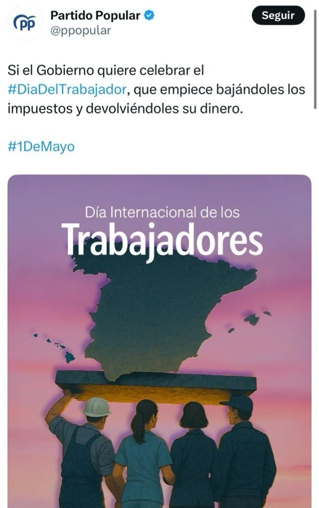 Mensaje original del PP