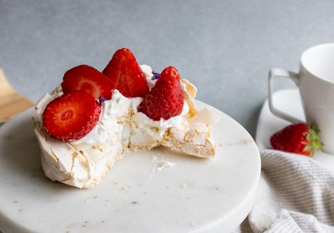 Pavlova con fresas