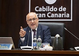 El presidente del Cabildo de Gran Canaria, Antonio Morales, en el último pleno celebrado.