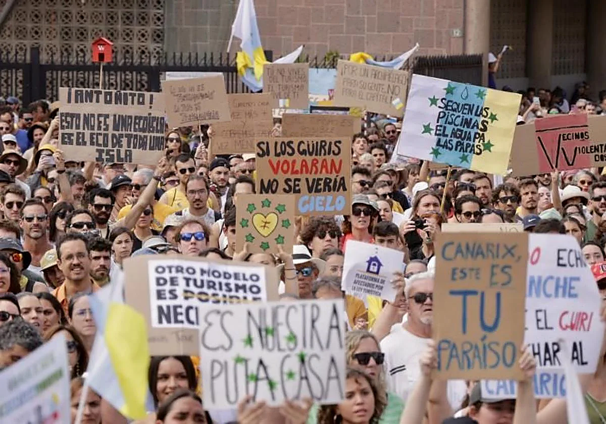 Imagen de la manifestación del 20A en 2024 en la capital grancanaria.