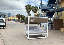 Una de las camas balinesas adquiridas para Meloneras.