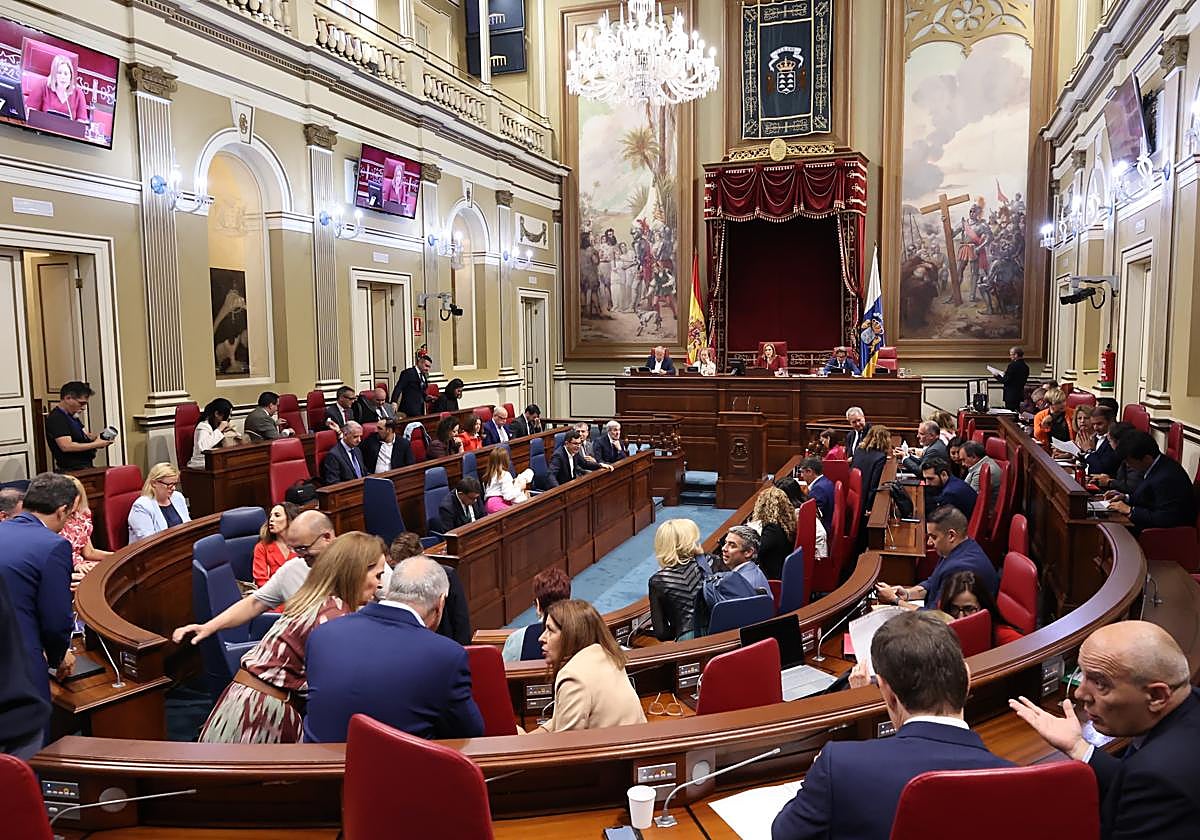 Imagen del Parlamento de Canarias este martes.