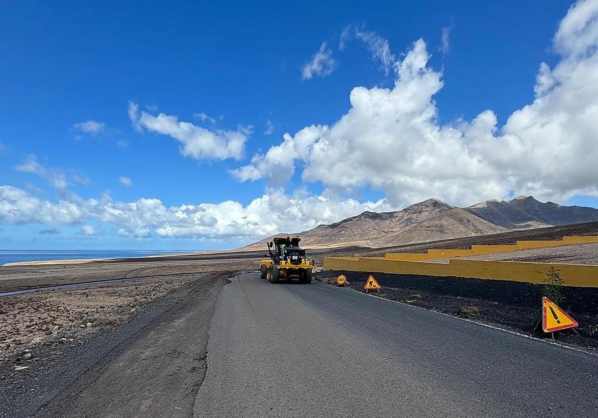 Comienzo de las tareas desde el cementerio de Morro Jable hacia el sur.