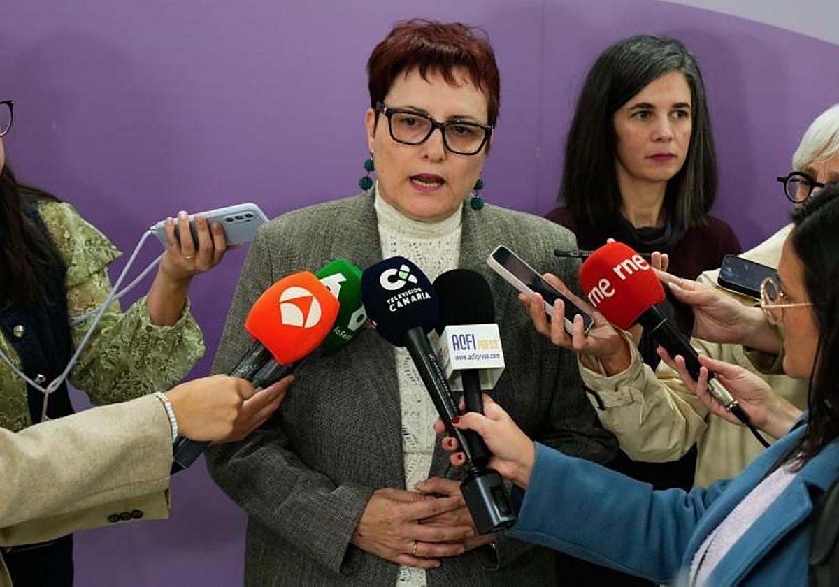 La consejera de Bienestar Social, Candelaria Delgado, el pasado mes de abril en un acto en Madrid.
