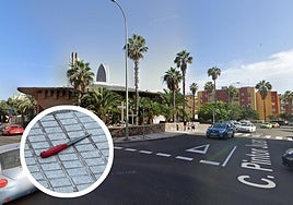 Imagen del barrio de Las Chumberas, donde se produjo el suceso. A la izquierda, el cuchillo que utilizó el asaltante y que arrojó en la vía pública en su huida.