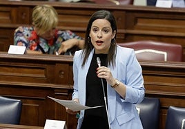 Imagen de archivo de la exconsejera de Turismo del Gobierno de Canarias, Yaiza Castilla, en el Parlamento de Canarias.