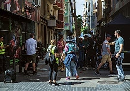 Un momento del rodaje del filme danés 'Hashtag', en Gran Canaria.