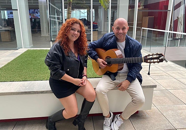 Atteneri Caro y Marco del Castillo en la sede de CANARIAS7.