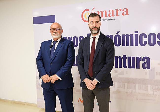 Rodríguez Marichal y Núñez Quintanilla, este lunes en el Foro Económico.